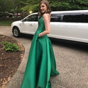 Bright green prom dress